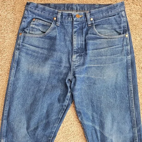 Wrangler Denim Jeans Mens Tag 34x34 Act 34x32 Blue 33MWZ Cowboy Cut Western - Picture 3 of 11